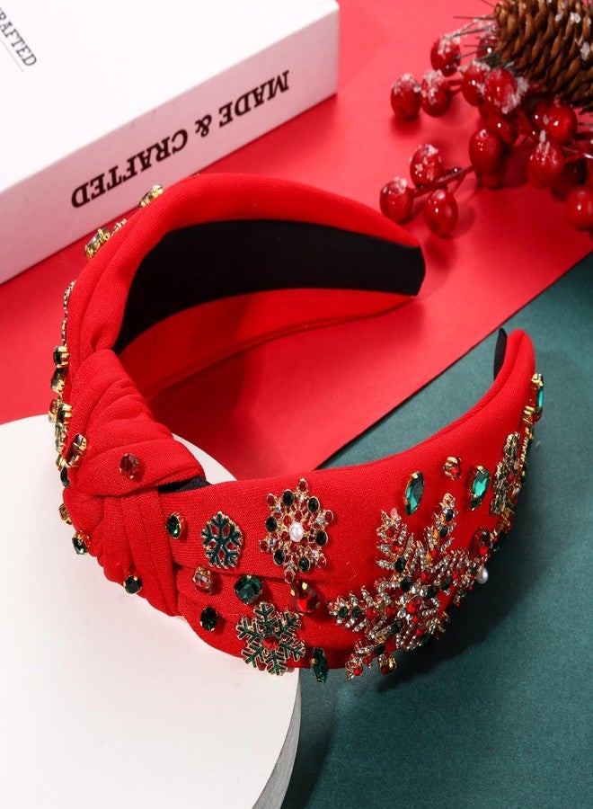 ARATLENCH Christmas Headband Winter Rhinestone Snowflake Xmas Hairband Christmas Winter Festive Holiday Party Accessories Gifts - Image 4