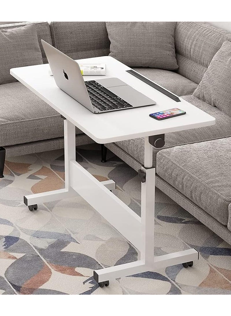 DubaiGallery Mobile Standing Desk, Lifted Height Adjustable Bedside Laptop Desk Foldable Multifunctional Side Table Computer Desk with 4 Wheels for Bedroom Living Room Office Hospital Studio  - Image 1