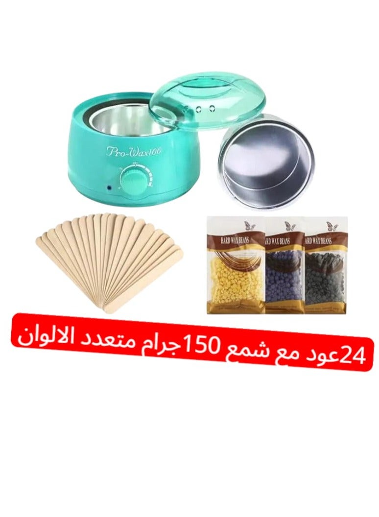 Generic This electric wax melter for hair removal is practical and easy to use at home. It comes with 24 wooden sticks and 150 grams of colored wax beads (assorted colors) to suit different skin types and sensitive areas.  - Image 4