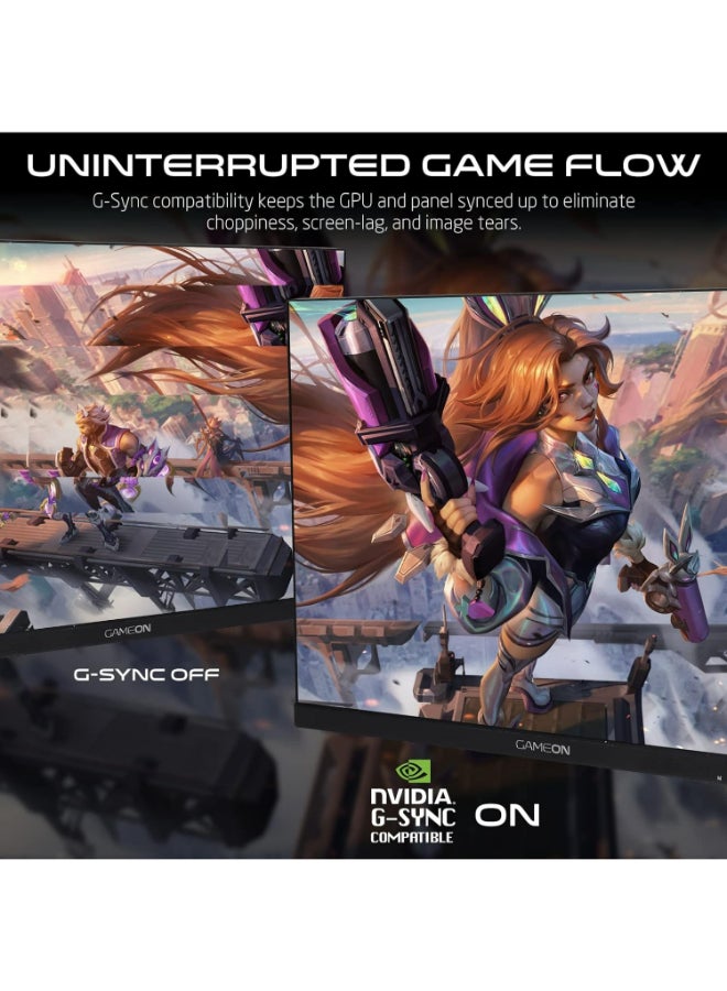 GAMEON 24" Inch Gaming Monitor, FHD (1920x1080) 165Hz, 1ms, HDR, Edge-lit LED Flat Screen, IPS Panel, Antiglare Computer Monitor, HDMI Ports, GSync - Free Sync & Speakers Black - Image 3