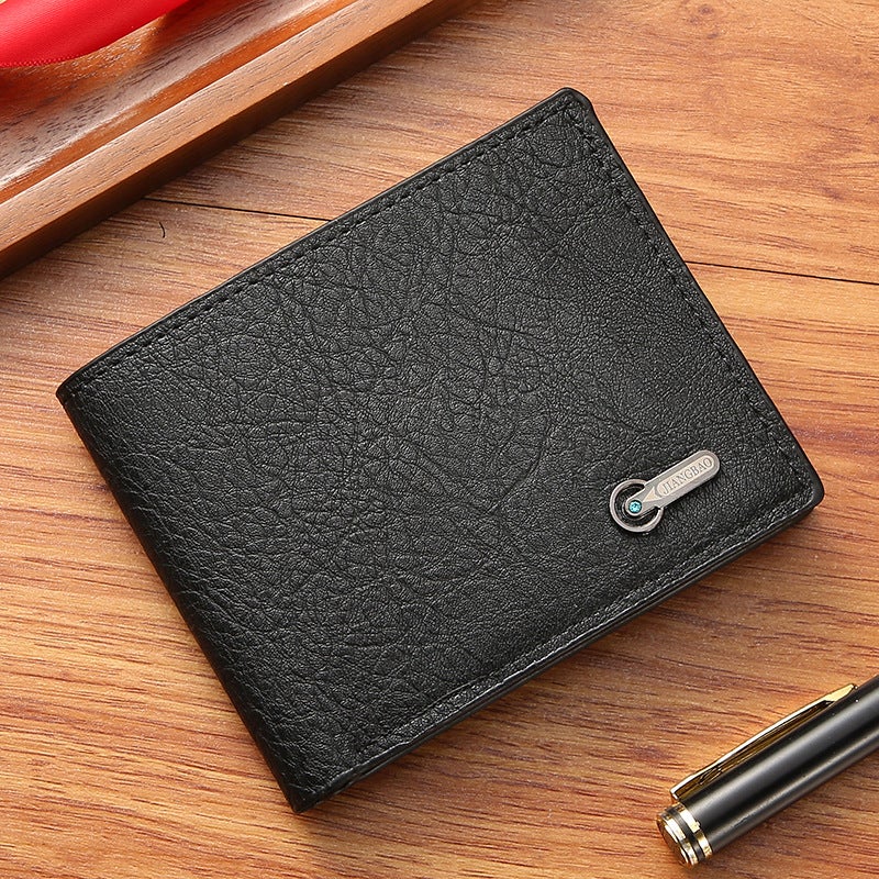Mens wallet business casual short leather wallet cross-border promotional in stock wholesale casual short leather bag wholesale Coffee - Image 2