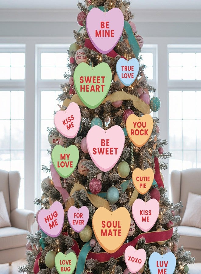 Mooliwe 30 Pcs Jumbo Valentine's Day Cutouts for Tree Decoration Large Candy Conversation Heart Tree Ornaments Be Mine Kiss Me Love Forever Heart Cut Outs for Valentine Hanging Decor(Colorful) - Image 5