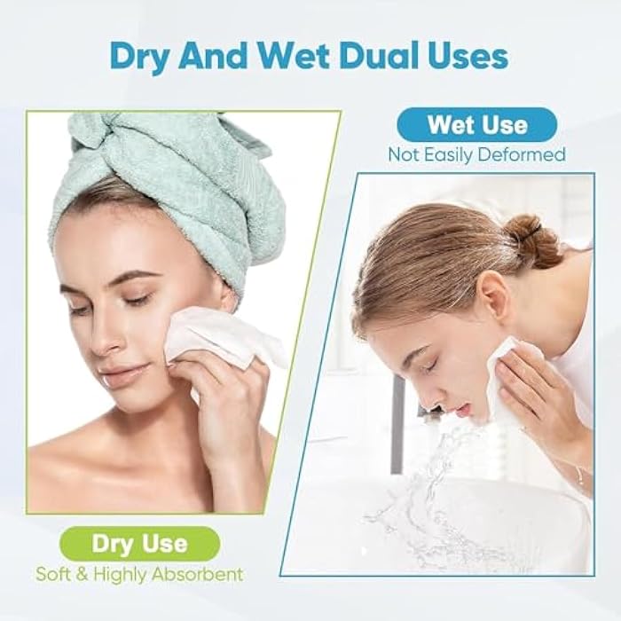 AIDEA Face Towels Disposable-100Ct (2 Box), Clean Facial Towelettes for Sensitive Skin, Cleansing Wipes for Makeup Removing, Nursing, Travel, Dry Wipes Face Cloths - Image 3