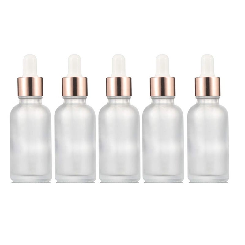 Frosted Glass Dropper Bottles 5 Pcs Essential Oil Dropper Bottles Perfume Pipette Bottles Cosmetic Containers For Travel DIY 30ml1oz