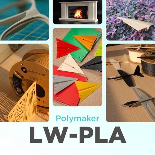 polymaker خيوط بوليمكر خفيفة الوزن PLA 1.75 مم رمادي 0.8 كجم، خيوط بوليلايت 3D طابعة PLA رمادي منخفض الكثافة، الطباعة مع معظم طابعات 3D - Image 4