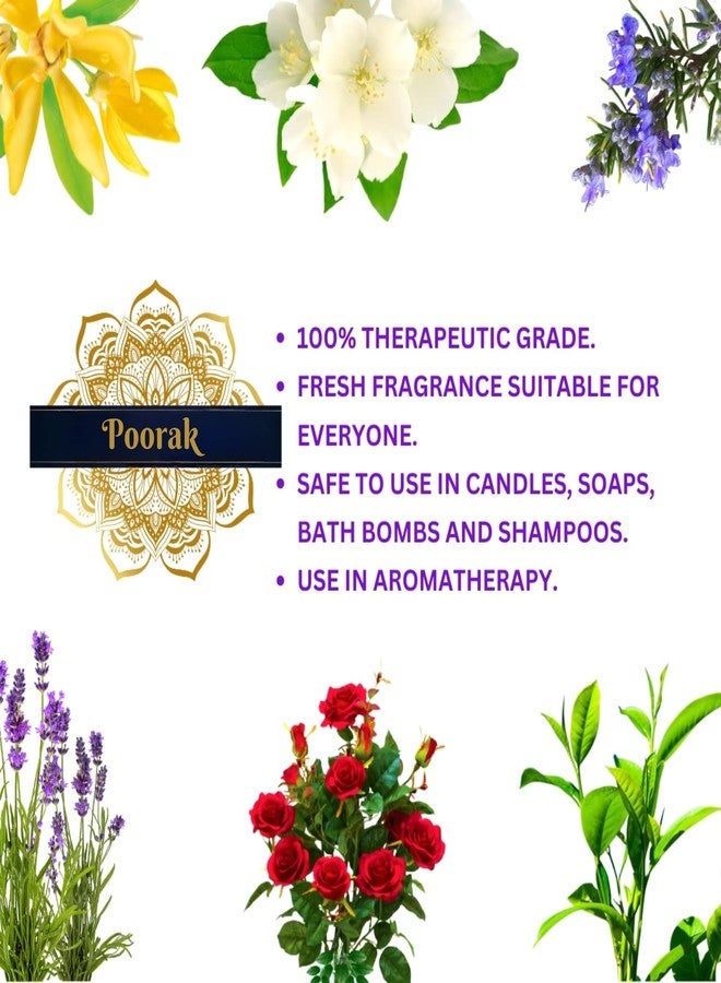 POORAK Essential Oil - Lavender, Lemongrass, Jasmine, Rose, Orange (Pack of 5) (10 ml) - Image 5