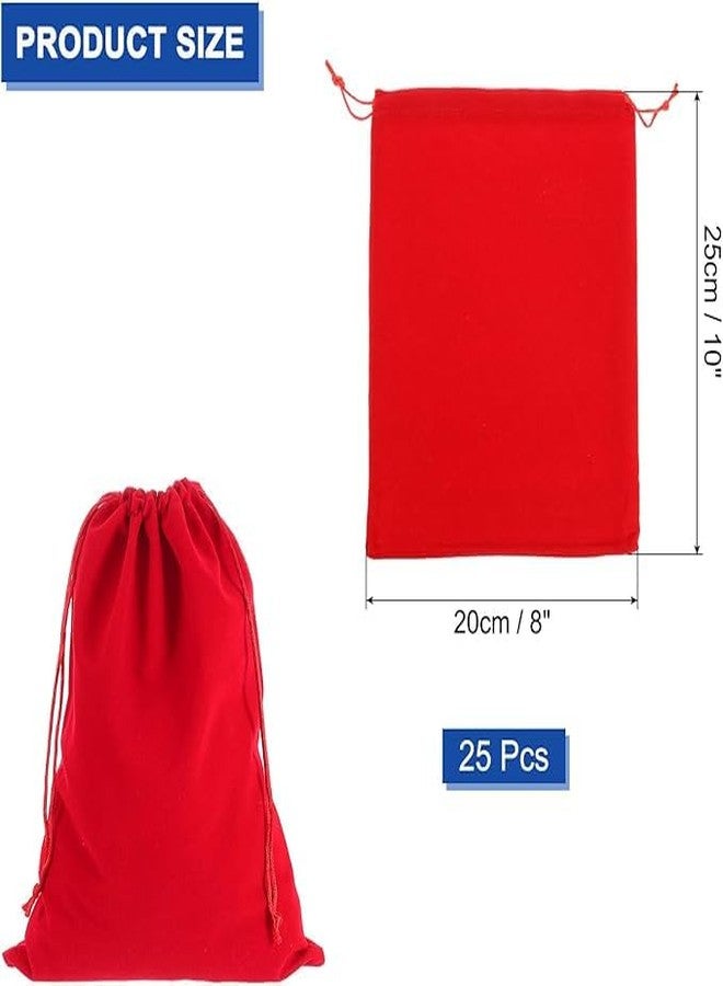 Birdbrid Velvet Gift Bags with Drawstring, 8x10 Inch Red Drawstring Velvet Cloth Jewelry Pouches,Tarot Rune Bags, Pack of 4 - Image 2