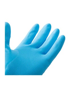 SYOSI 1 Pair of Rubber Gloves for Pond Gutter Drain Cleaning   Long Arm   One Size – Blue Pattern Pond Gloves Antiskid Long Rubber Gloves Drain Gloves Long Sleeve Waterproof Gloves  - Image 5