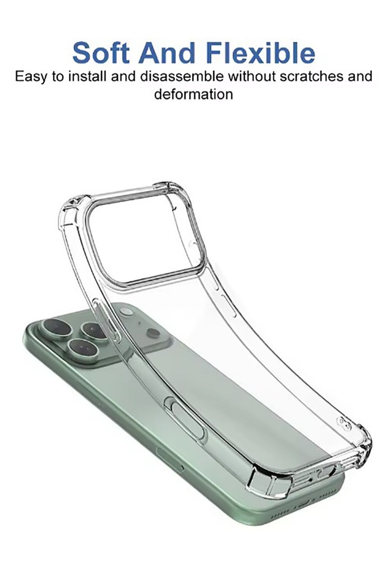 3 in 1 for iPhone 17 Pro Case Clear,[Yellowing-Resistant Acrylic Back] Screen Protector *1 & Camera Lens Protector*1, Shockproof for iPhone 17 Pro Phone Case - Image 5
