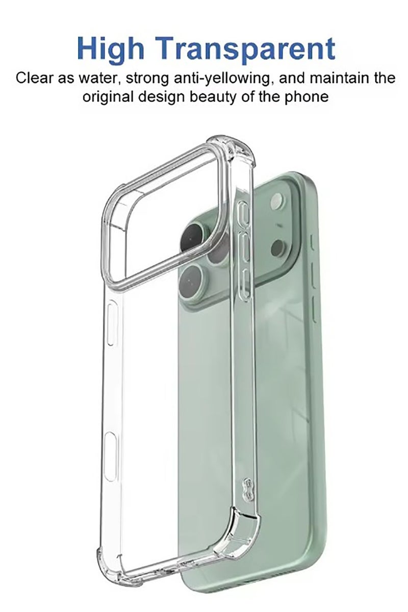 3 in 1 for iPhone 17 Pro Case Clear,[Yellowing-Resistant Acrylic Back] Screen Protector *1 & Camera Lens Protector*1, Shockproof for iPhone 17 Pro Phone Case - Image 3