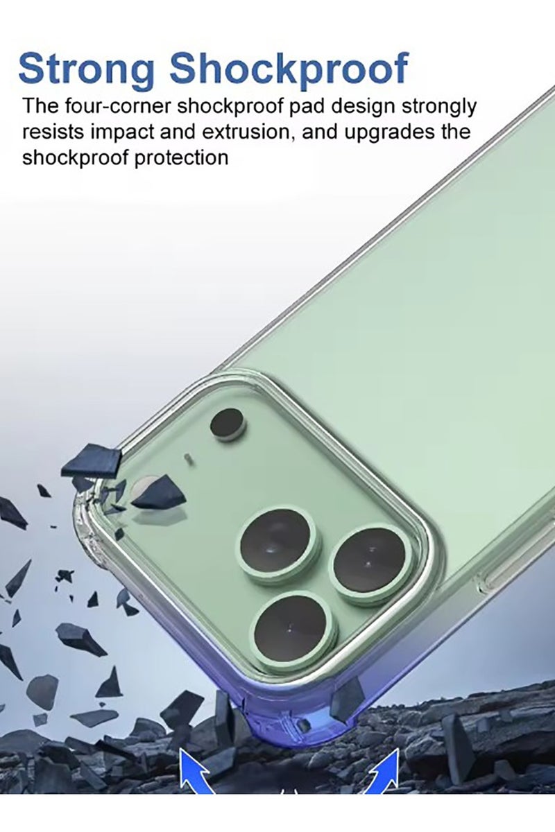 3 in 1 for iPhone 17 Pro Case Clear,[Yellowing-Resistant Acrylic Back] Screen Protector *1 & Camera Lens Protector*1, Shockproof for iPhone 17 Pro Phone Case - Image 4