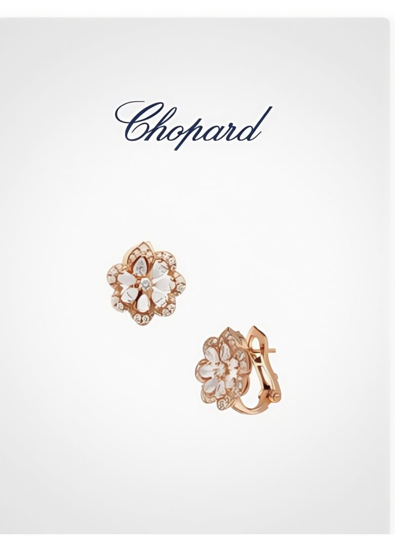 Chopard Chopard Lace Luxury Jewelry Diamond 18K Rose Gold Stud Earrings Wedding Lady Gift  - Image 2