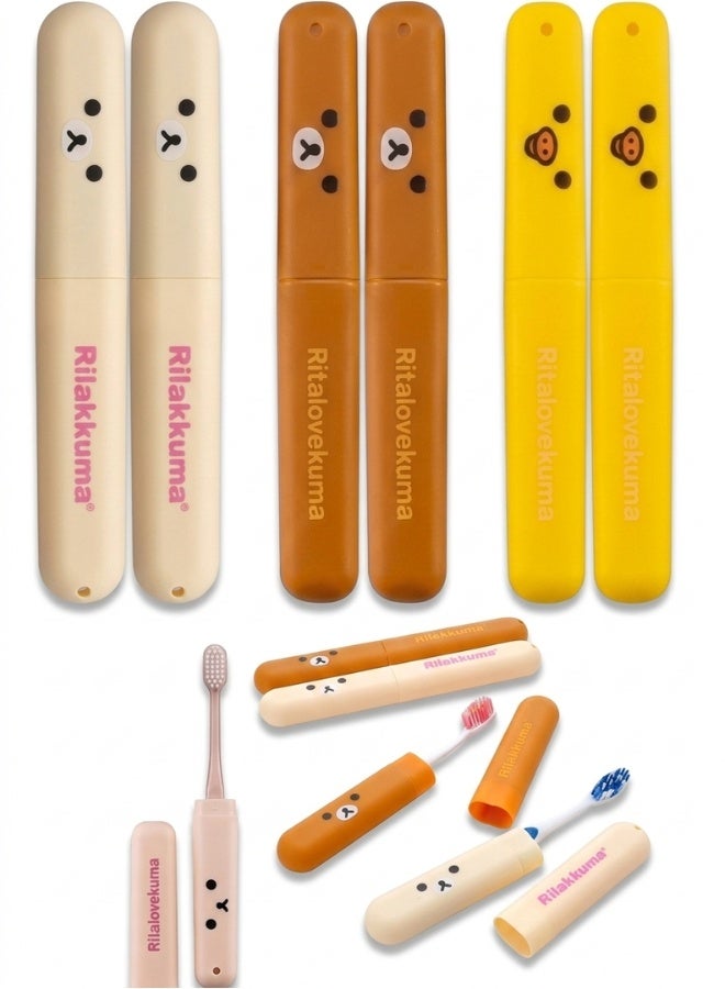 ريلاكوما علبة فرشاة أسنان للسفر 6 قطع – حافظة فرشاة أسنان محمولة بلاستيك PP مع فتحات تهوية – غطاء حماية لفرشاة الأسنان للسفر والتخييم والرحلات – منظم فرشاة أسنان للمنزل والمدرسة والعمل – Toothbrush Travel Case Portable Toothbrush Holder Protector Cover Camping Travel Organizer - Image 1