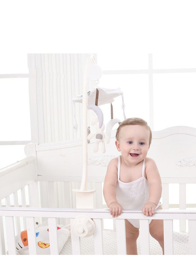 Loquat سرير أطفال معلق على شكل خماسي قماش أرنب محشو جرس موسيقي دوار لعبة صندوق موسيقى 31*30*9 سم - Image 3