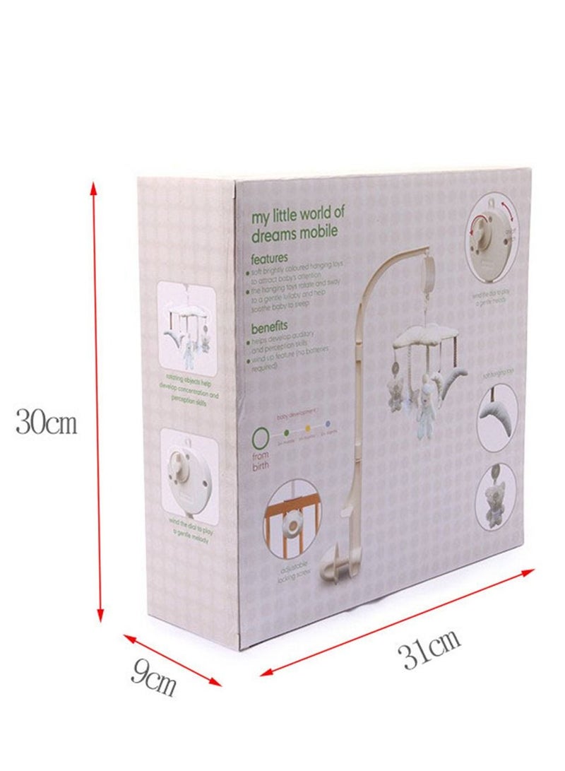 Loquat سرير أطفال معلق على شكل خماسي قماش أرنب محشو جرس موسيقي دوار لعبة صندوق موسيقى 31*30*9 سم - Image 5