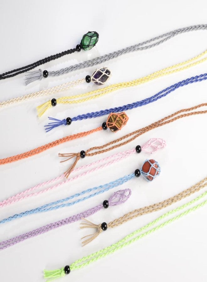 FANASY 12 PCS Crystal Cage Necklace Holder Necklace Cord Empty Stone Holder Pendant Stone Holder Replacement with Adjustable Length（Multicolor） - Image 3