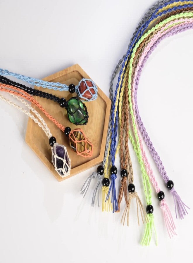 FANASY 12 PCS Crystal Cage Necklace Holder Necklace Cord Empty Stone Holder Pendant Stone Holder Replacement with Adjustable Length（Multicolor） - Image 4