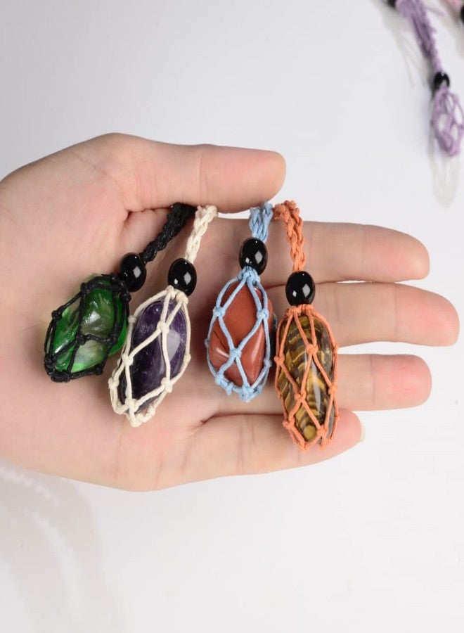 FANASY 12 PCS Crystal Cage Necklace Holder Necklace Cord Empty Stone Holder Pendant Stone Holder Replacement with Adjustable Length（Multicolor） - Image 5