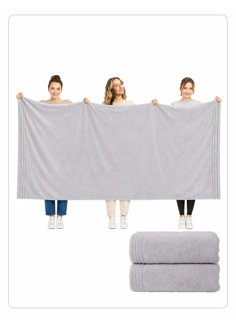 Donetella Bath Sheet (2 Pack , 90 X 180 cm) - Microfiber 330 GSM - Ultra Soft & Highly Absorbent Quick Dry Large Bath Sheet, Lightweight Solid Bath Sheet for Bathroom, Gym, Spa & Travel.