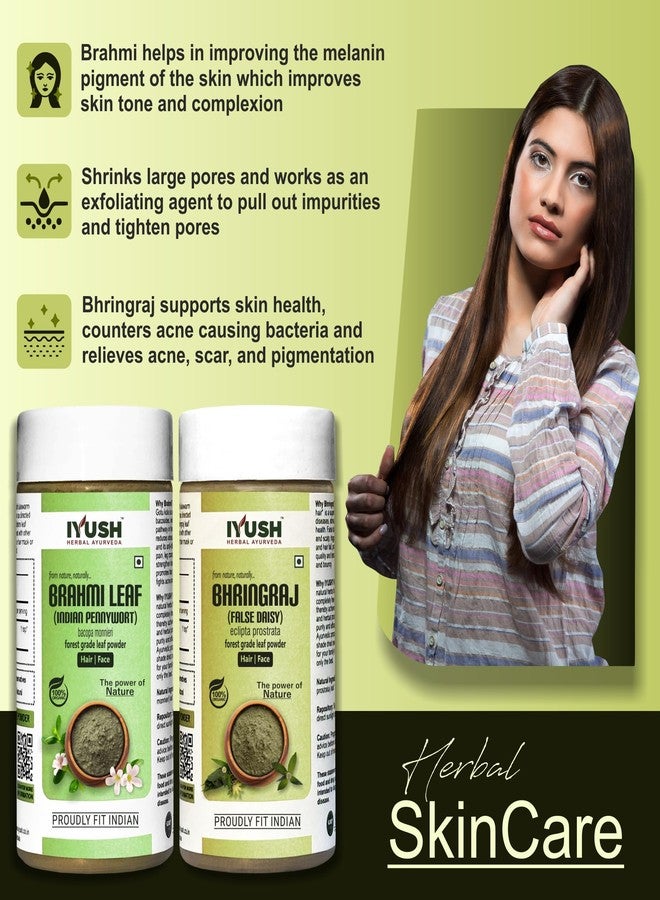 IYUSH Herbal Ayurveda Brahmi Bhringraj Powder - 500gm | Brahmi Powder and Bhringraj Powder | Hair Volume Powder | Hair Volumizing Powder | Skin Care & Hair Care | (250gm each) - Image 3