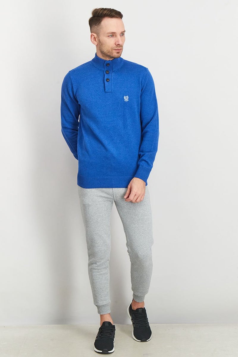 Chaps Men Mock Neck Knitted Long Sleeve Sweaters, Blue - Image 4