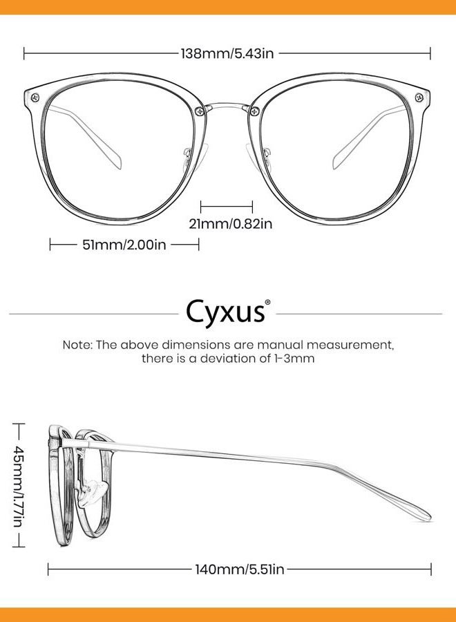 Cyxus 2 Pack Blue Light Glasses for Women, Anti Blue Light Eyeglasses for Woman Reduce Eye Fatigue Eyewear and Headaches - Image 4
