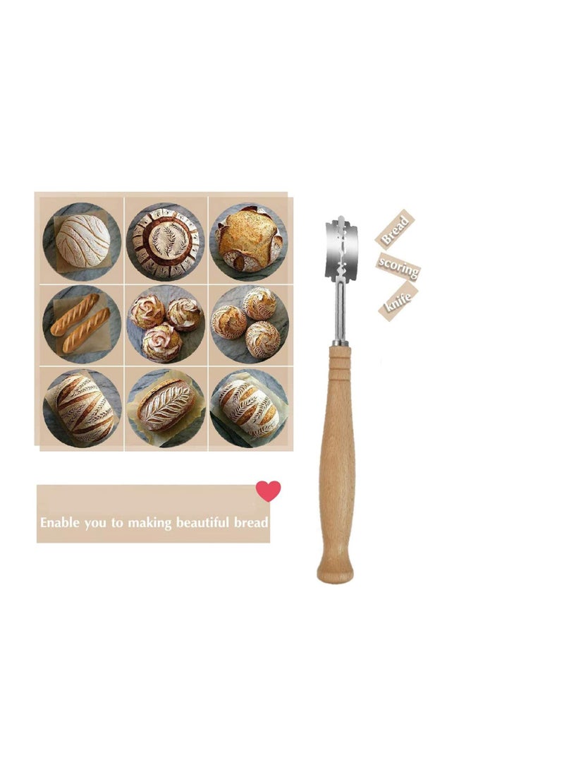SOLARAE Danish Dough Whisk and Bread Lame Set With 5 Replacement Blades Stainless Steel Dutch Style Bread Dough whisk for pastry, Danish Whisk,Great alternatives to a blender, mixer or hook - Image 2