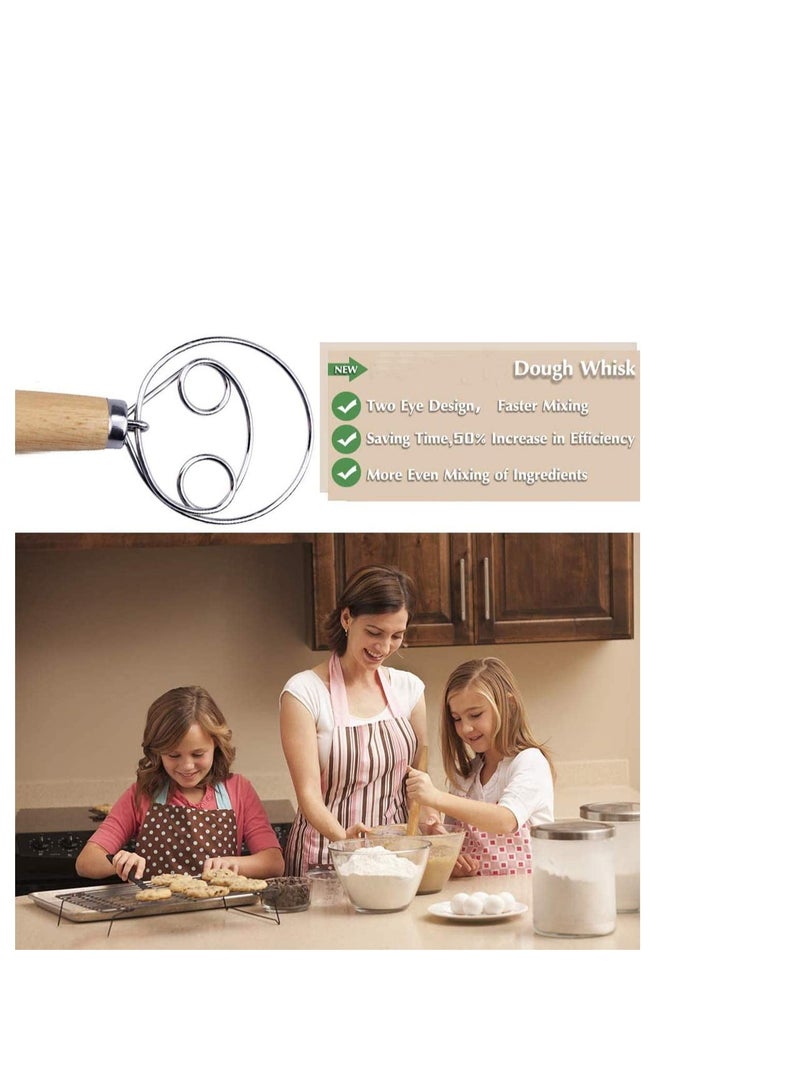 SOLARAE Danish Dough Whisk and Bread Lame Set With 5 Replacement Blades Stainless Steel Dutch Style Bread Dough whisk for pastry, Danish Whisk,Great alternatives to a blender, mixer or hook - Image 3