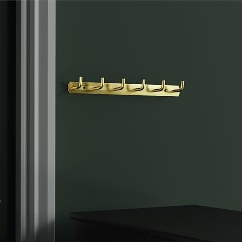 iSTAR Stainless Steel 6 Pin Bath Towel Hooks | Durable Rust Resistant Hook Organizer Rail | Wall Mounted Multipurpose Hanger for Bathroom, Kitchen, Clothes, Towels, Keys, Bath Robe (Set of 2, Antique) - Image 2