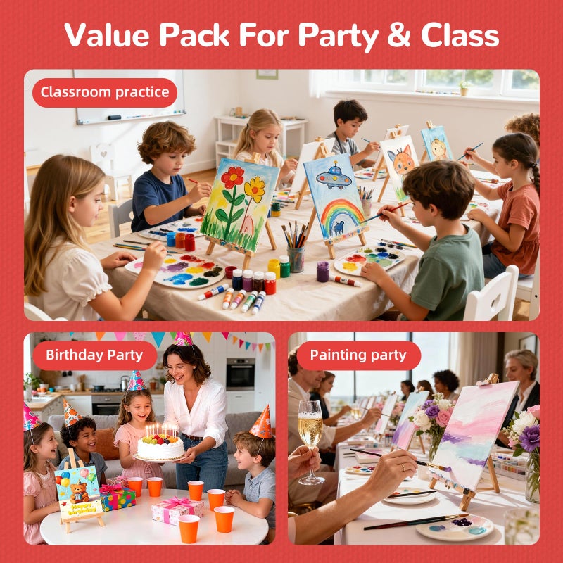 BAKEYBA 100 Pack 5x7 Inch Small Painting Canvas Boards for Kids Blank Canvas Panels White 100% Cotton for Acrylics Oil Watercolor Tempera Paints Art Class Supplies - Image 5