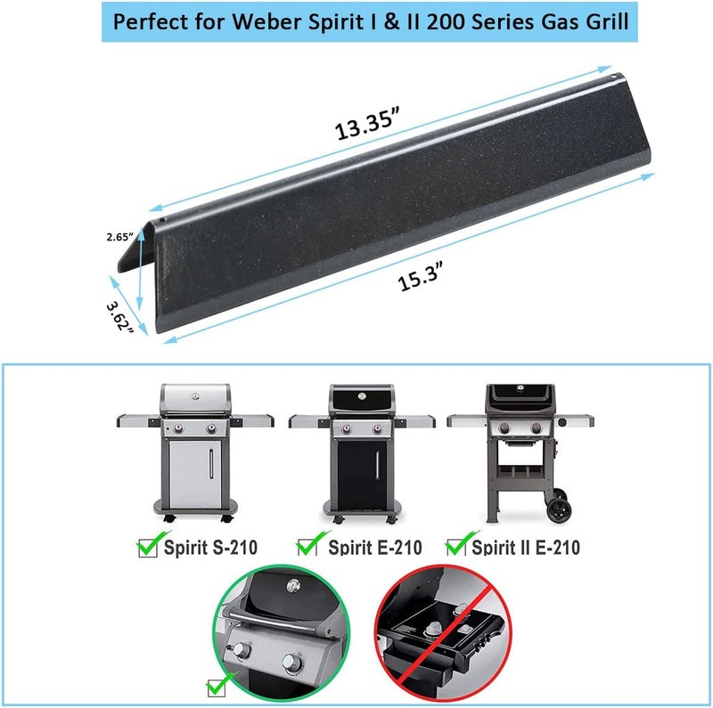 FORYEYC 7635 Flavorizer Bars 15.3 Inch and 69785 67024 Burner 18 inch for Weber Spirit I & II 200 Spirit E210 E220 S210 S220 with Front Control, Grill Replacement Parts (for Spirit I II 200) - Image 2