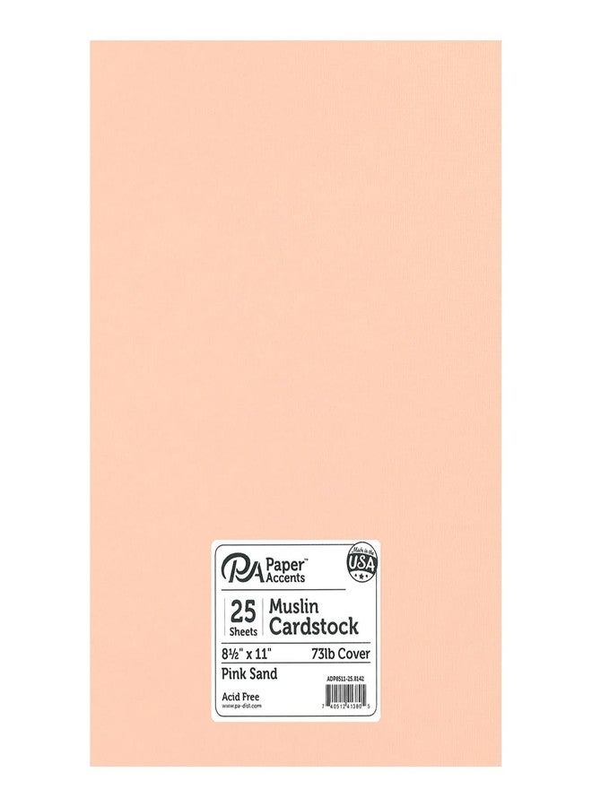 آكسنت ديزاين بيبار آكسينتس ورق مقوى مزخرف من PA Paper Accents، مقاس 8.5 بوصة × 11 بوصة، لون رملي وردي، وزن 73 رطلاً، لصنع البطاقات، وسجلات القصاصات، والطباعة، واللف، والحرف اليدوية، عبوة من 25 قطعة - Image 1
