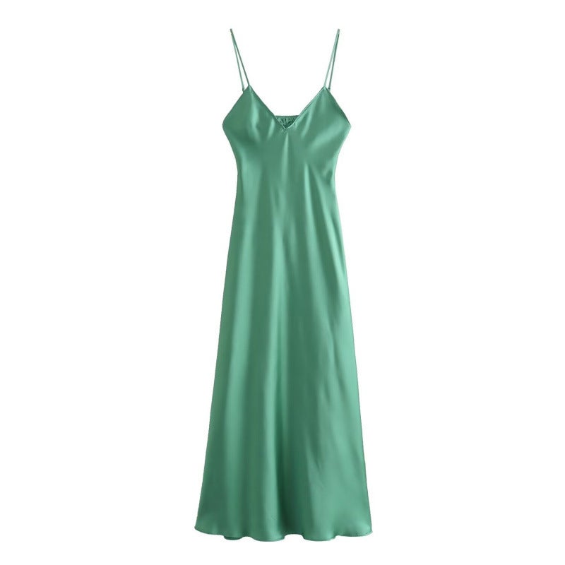 New Women'S Clothing Women'S Silk Satin Texture Underwear Style Suspender Dress Slimming - Image 1