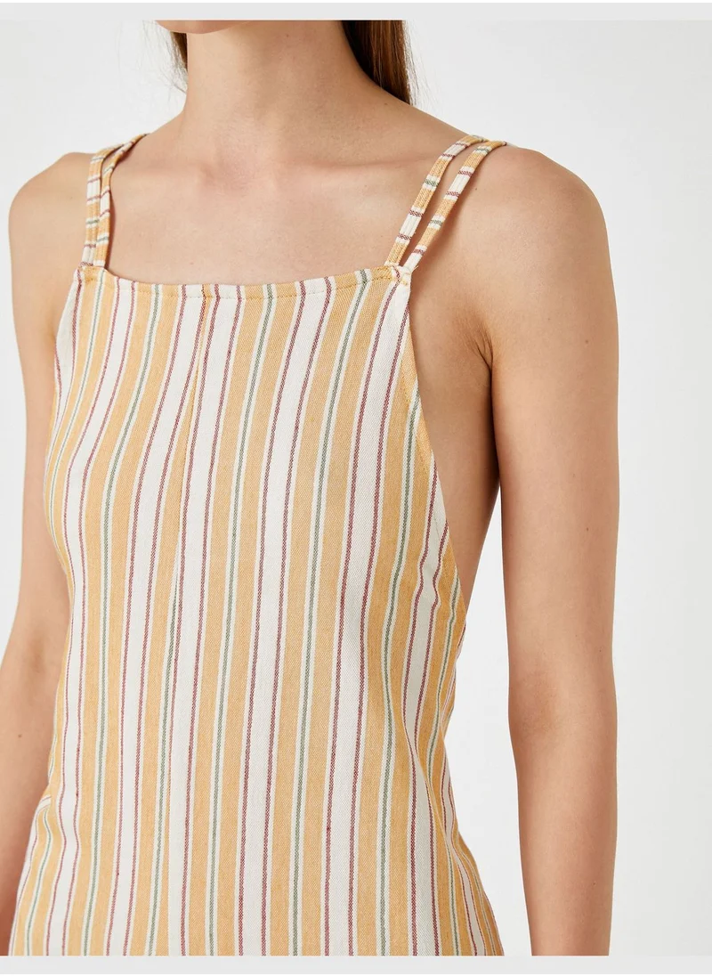 KOTON Strappy Shorts Jumpsuit Cotton