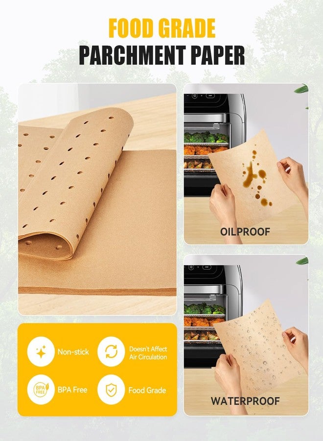 MMH 154PCs Paper Liners Compatible with CHEFMAN Multifunctional Digital Air Fryer Convection Oven 10QT Accessories, 100PCs Parchment Paper, 50PCs Disposale Liners with Holes, 4PCs Reusable Baking Mats - Image 2