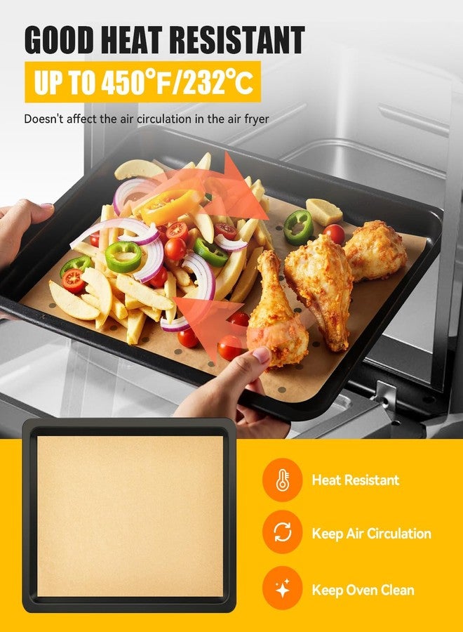 MMH 154PCs Paper Liners Compatible with CHEFMAN Multifunctional Digital Air Fryer Convection Oven 10QT Accessories, 100PCs Parchment Paper, 50PCs Disposale Liners with Holes, 4PCs Reusable Baking Mats - Image 3