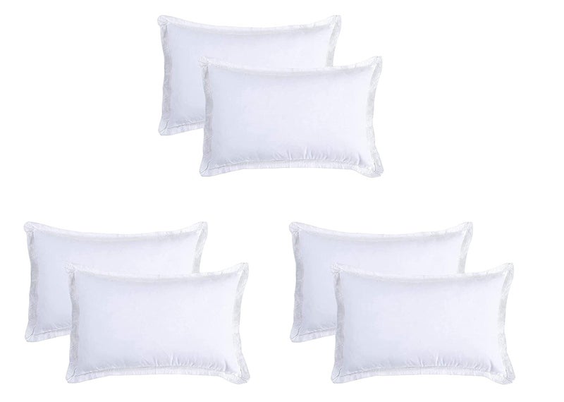 HSR Collection Cotton 144 TC Solid 6 Piece Pillow Covers with Zipper (Not Pillow), 18 x 27 inches, White - Image 3