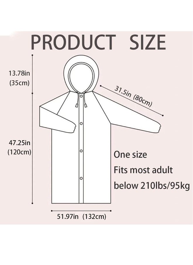 Generic - Rain Poncho Adults 1 Pack Women or Men Reusable Raincoat Jacket For Family Fishing Travel Emergency no PVC with Hood and Elastic Sleeving - Image 1