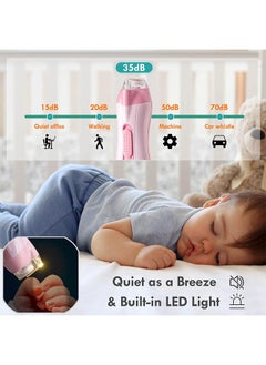 Fazza Baby Nail File Electric, Gentle Trimmer Electric, Rechargable, with LED light, 7 Replacement Pads (Pink)  - Image 4