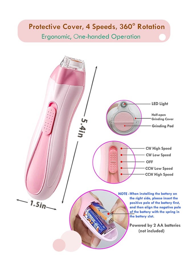 Fazza Baby Nail File Electric, Gentle Trimmer Electric, Rechargable, with LED light, 7 Replacement Pads (Pink)  - Image 2
