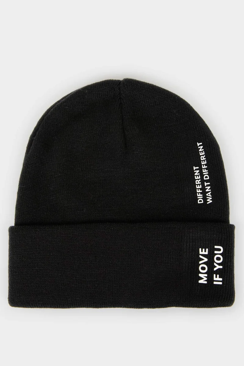 ديفاكتو Man Printed Knit Beanie