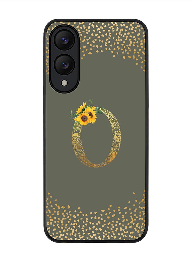 Stylizedd For Samsung Galaxy S25 Edge Case,Slim fit Camera Protection, Shockproof Thin Phone cover  - Custom Floral Monogram - O  (Olive Green )