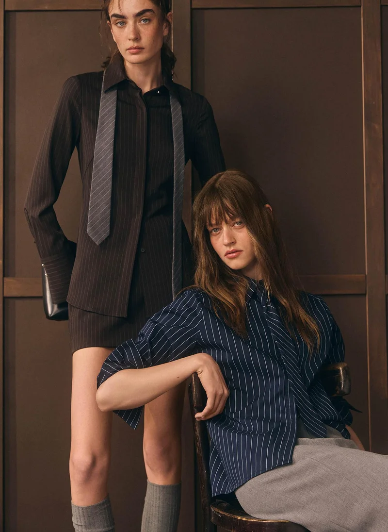 Lichi  Striped mini skirt with metallic detailing for Women | Best Price UAE