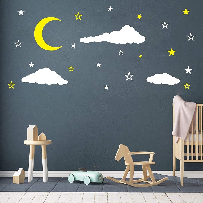 GESTYZ soikoi Moon, Stars and Clouds Wall Decals - Image 2