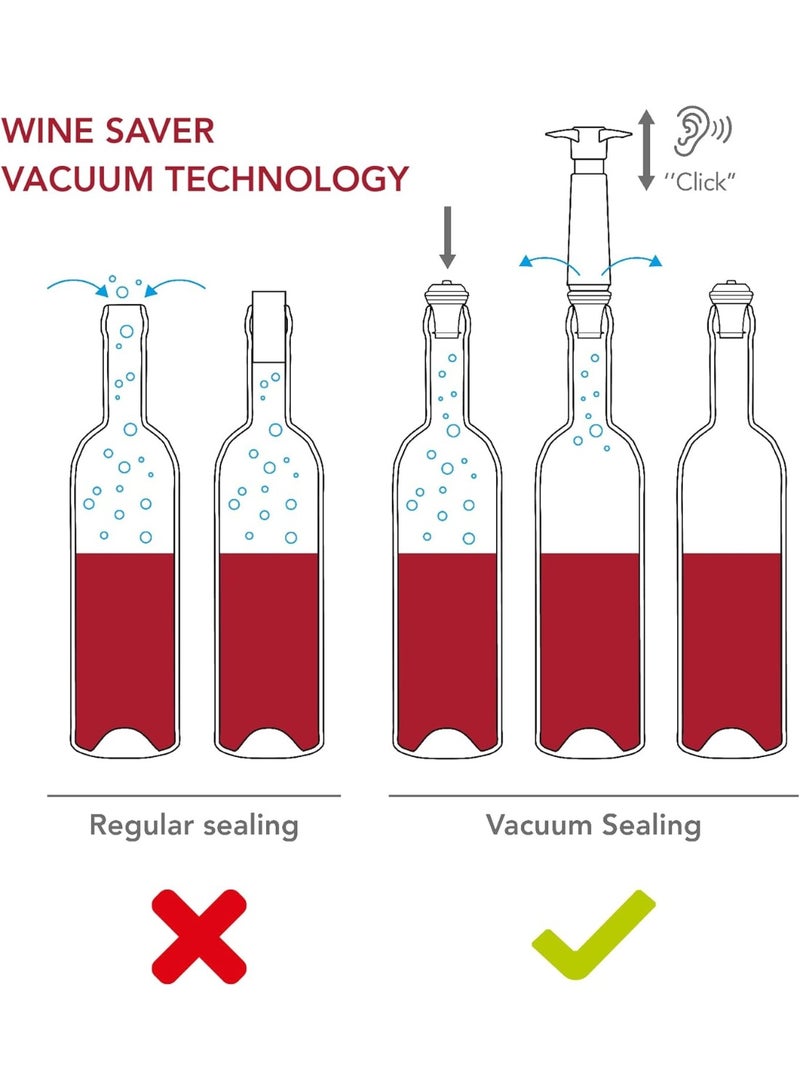 Vacu Vin Vacu Vin Saver Concerto - Black - 1 Pump 4 Stoppers - Stoppers for Bottles with Vacuum Pump and Pourer - Reusable - Made in the Netherlands  - Image 3