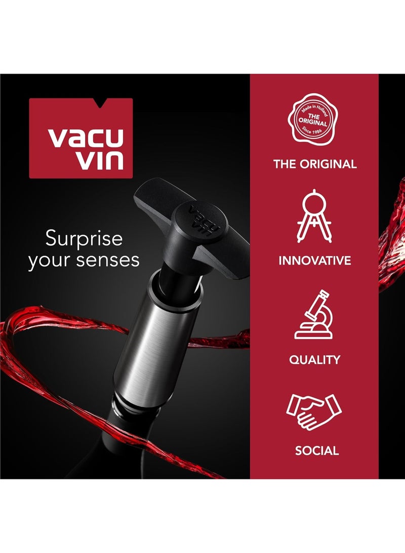 Vacu Vin Vacu Vin Saver Concerto - Black - 1 Pump 4 Stoppers - Stoppers for Bottles with Vacuum Pump and Pourer - Reusable - Made in the Netherlands  - Image 4