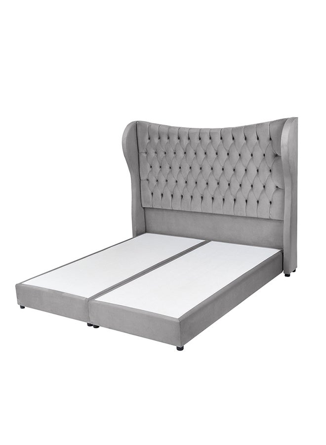 House One Shasho | Velvet Bed Frame - Dark Grey 