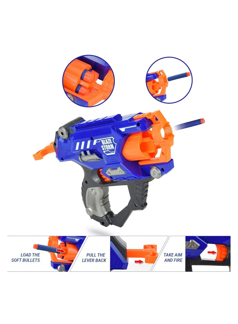 Little Story Kids Manual Bullet Gun With 10pcs Soft Bullets - Blue - Image 4