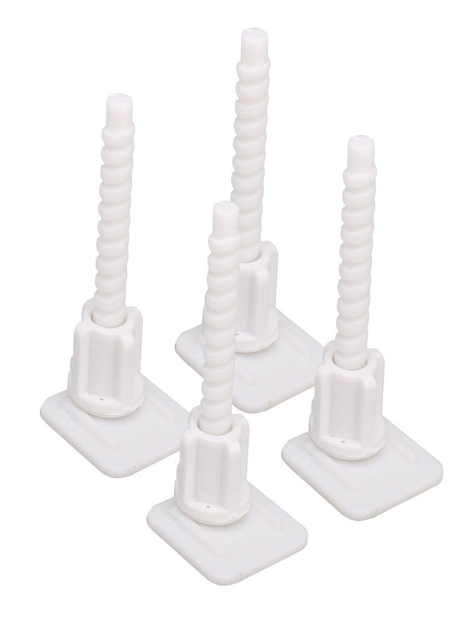 4 Pcs White Toilet Seat Hinge Bolt Screws Square Toilet Lid General Plastic Screws - Image 1