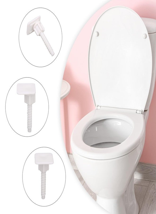 4 Pcs White Toilet Seat Hinge Bolt Screws Square Toilet Lid General Plastic Screws - Image 3